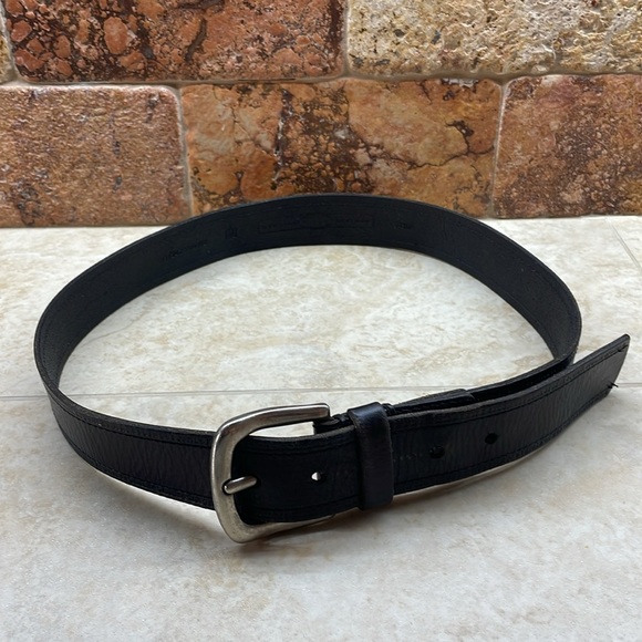 Fossil Jeans Men’s Belt Genuine Leather Silver Tone Buckle Casual Black Size M - Picture 3 of 12